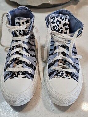Converse Zebra Stripe High-Top Sneakers - Black & Gray - UNISEX